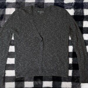 American Eagle Gray Knit Cardigan Women's Medium Button Up Soft Cozy Layering